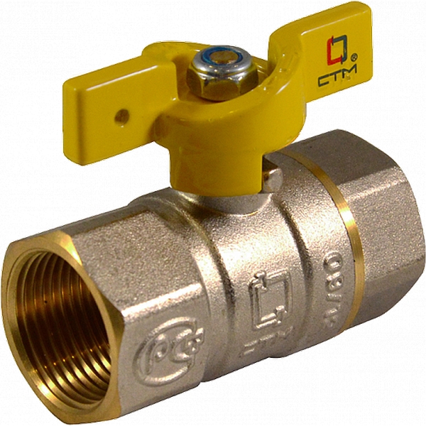 STM Кран шаровой латунь полнопроходной ГАЗ Ду25 Ру10 ВР бабочка